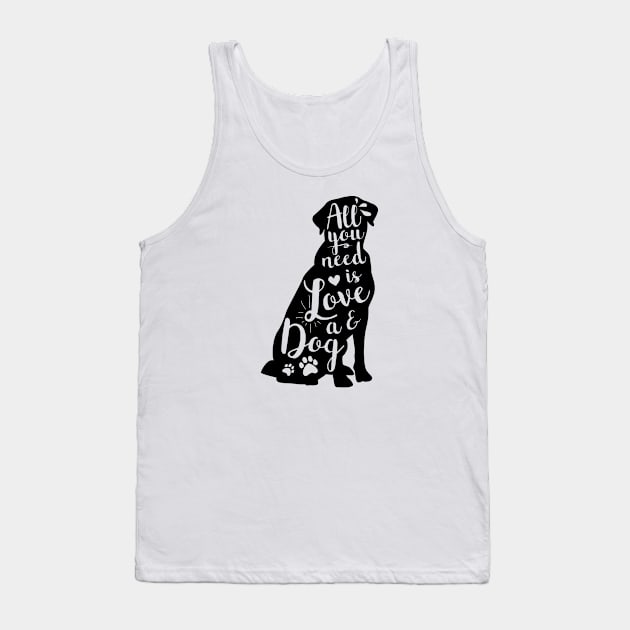 Black Lab - Gift for Dog Lovers - Black with Clear Lettering Tank Top by RKP'sTees